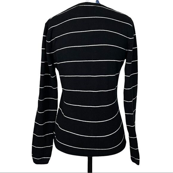 Tommy Hilfiger Black with White Stripe Long Sleeve Sweater Size S - Picture 2 of 2